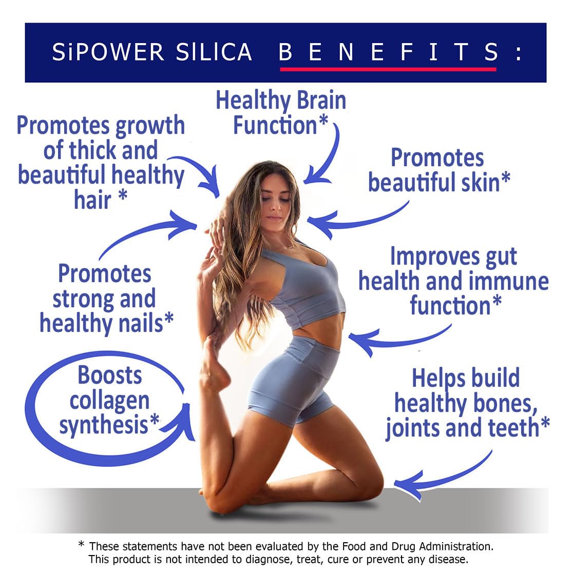 Planet Power SiPower Silica Vegan Collagen + Fulvic Acid 4oz Glass Bottle, Immune System, Maximum Absorption – Concentrated Formula, Bones, Joints, Skin, Hair, Nails and Digestive System. 40 Days