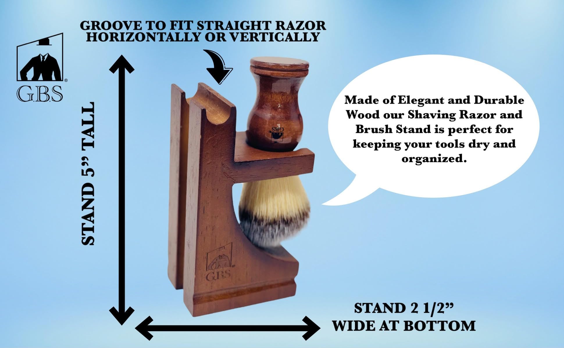 GBS Brush and Razor stands (Wood Brush and Razor)