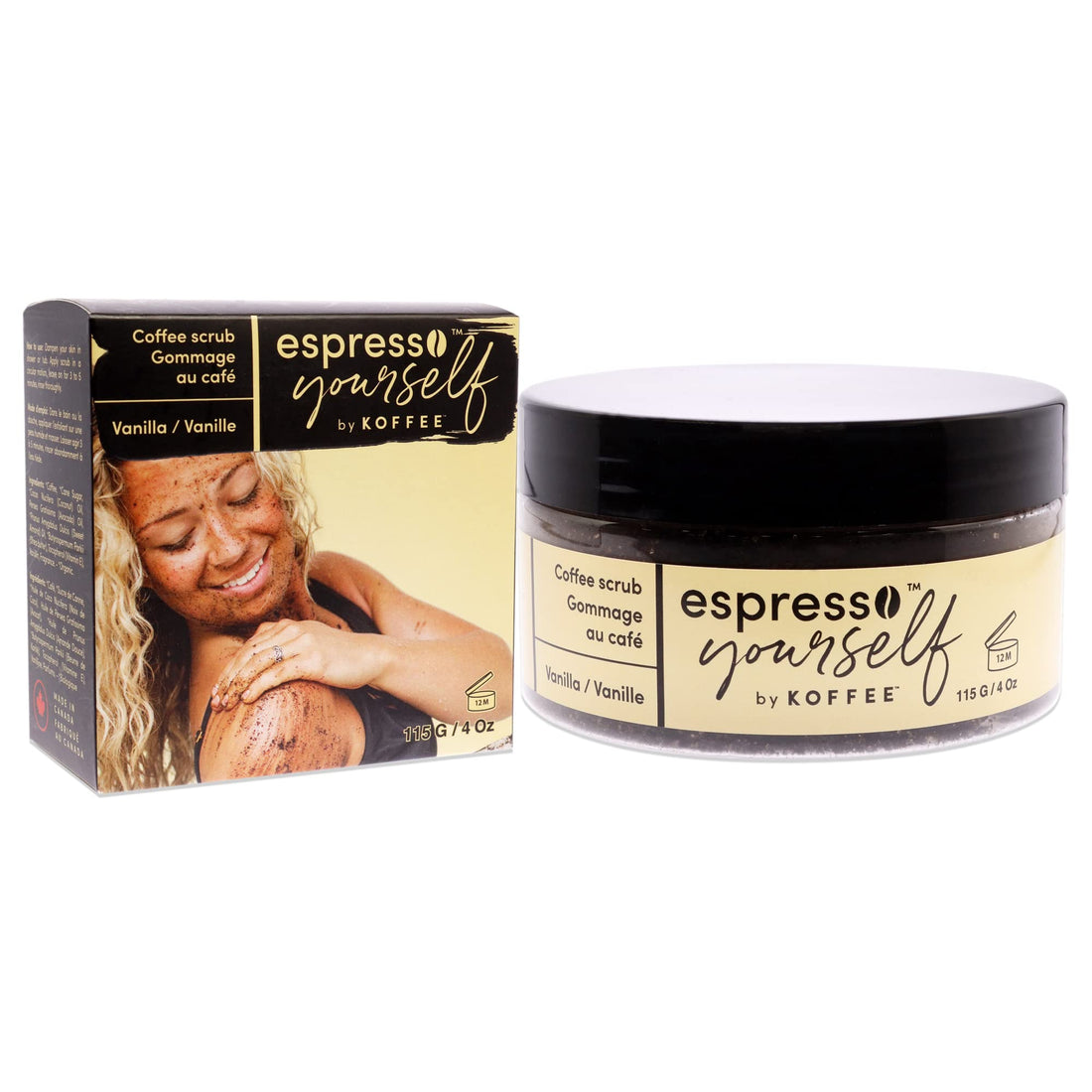 Koffee Beauty Vanilla Coffee Scrub - Exfoliating Body And Face Scrub - Polish And Smooth Skin With Ease - Invigorate Senses With Vanilla Fragrance Formula - For Naturally Radiant Skin - 4 Oz