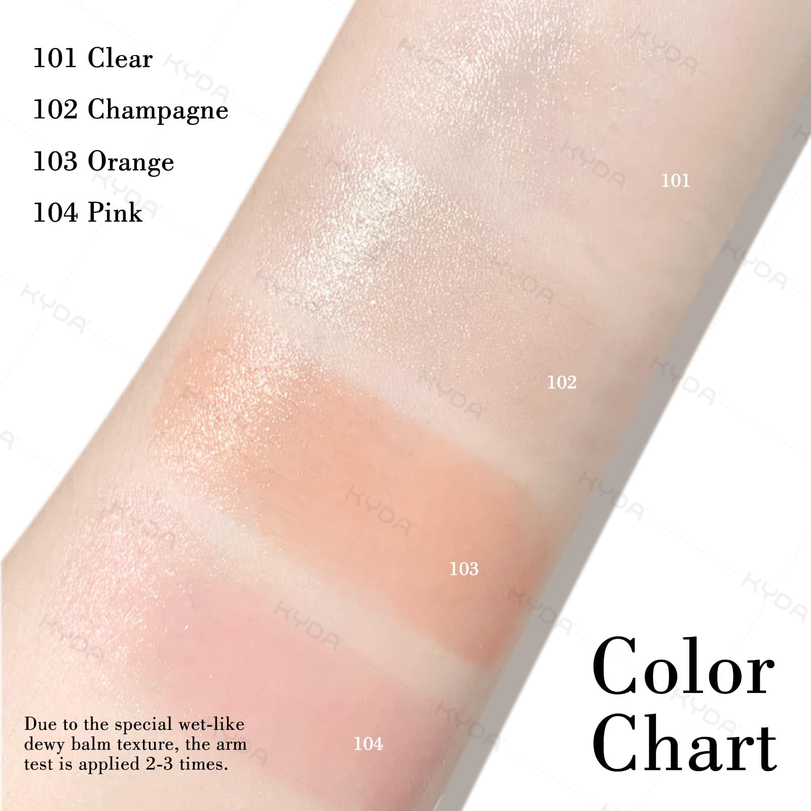 KYDA Clear Highlighter Stick, Natural Dewy Glow Face Highlighter, Radiance Balm for Glass Skin, Lightweight Creamy Multiuse Makeup Stick, Buildable Watercolor Makeup Balm