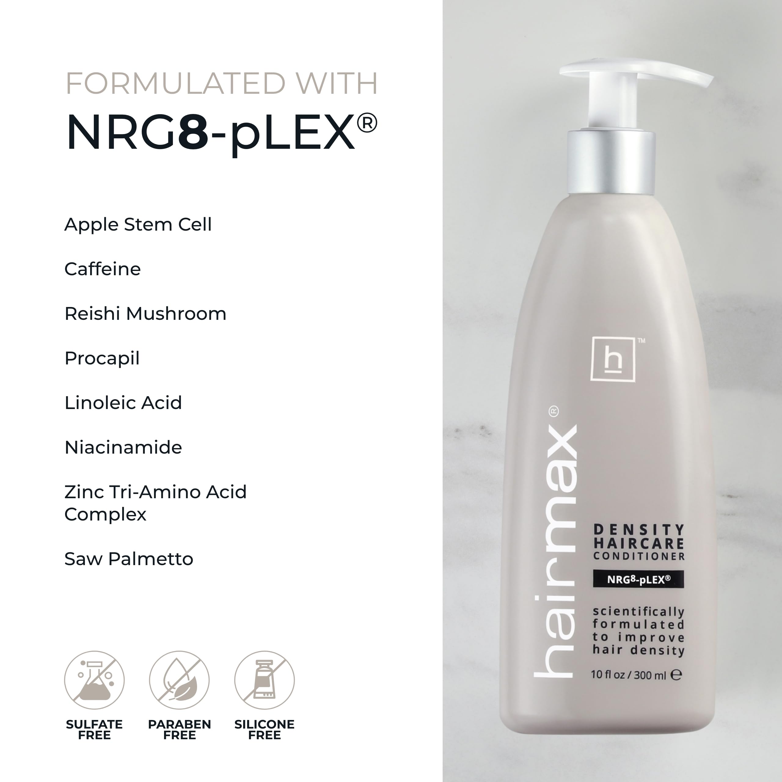 Hairmax Density Conditioner For Thinning Hair - Hydrates and Strengthens For Men & Women 10 fl oz