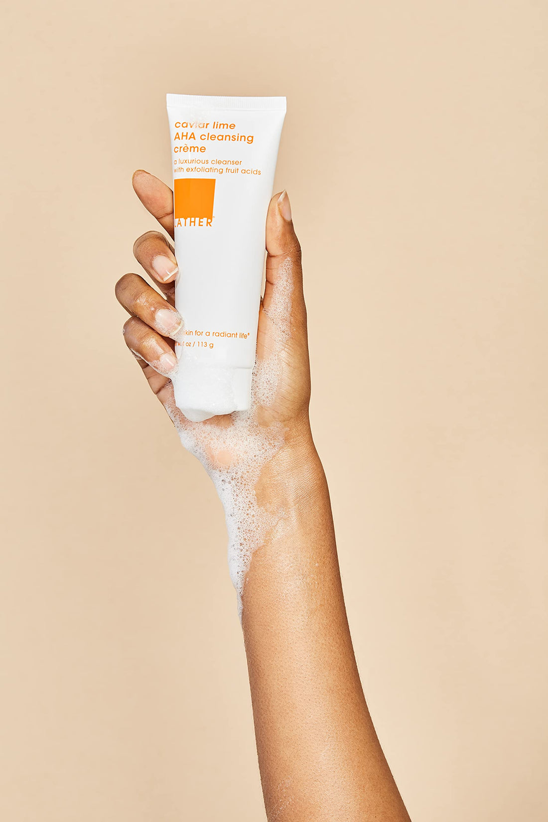 LATHER Caviar lime AHA Cleansing CrÃƒ¨me, 4 Ounce