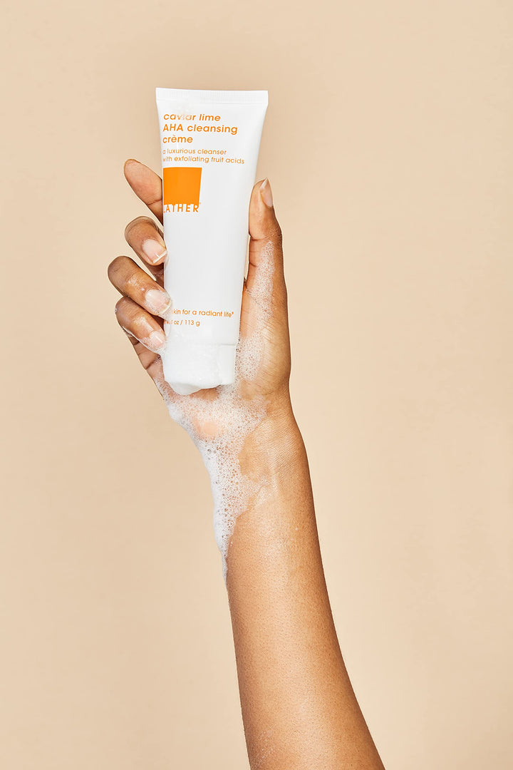 LATHER Caviar lime AHA Cleansing CrÃƒ¨me, 4 Ounce