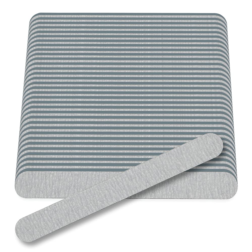 Flowery Disposable Nail File Cushion Core 100/180 Grit, Silver, Pack of 100