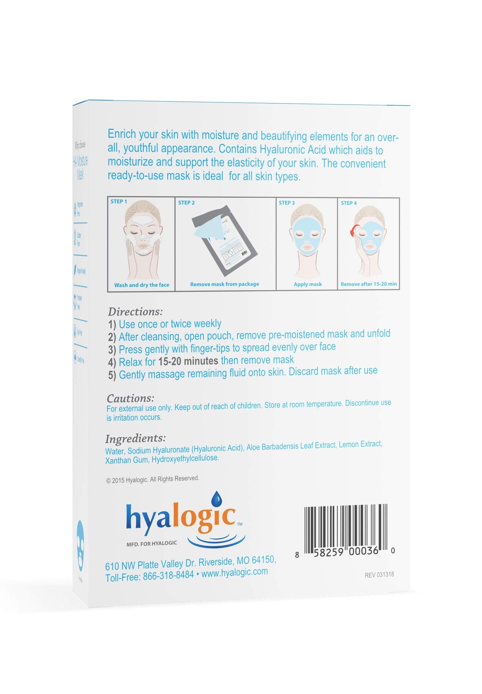 Episilk Moisture Mask Hyalogic 4 pack Box