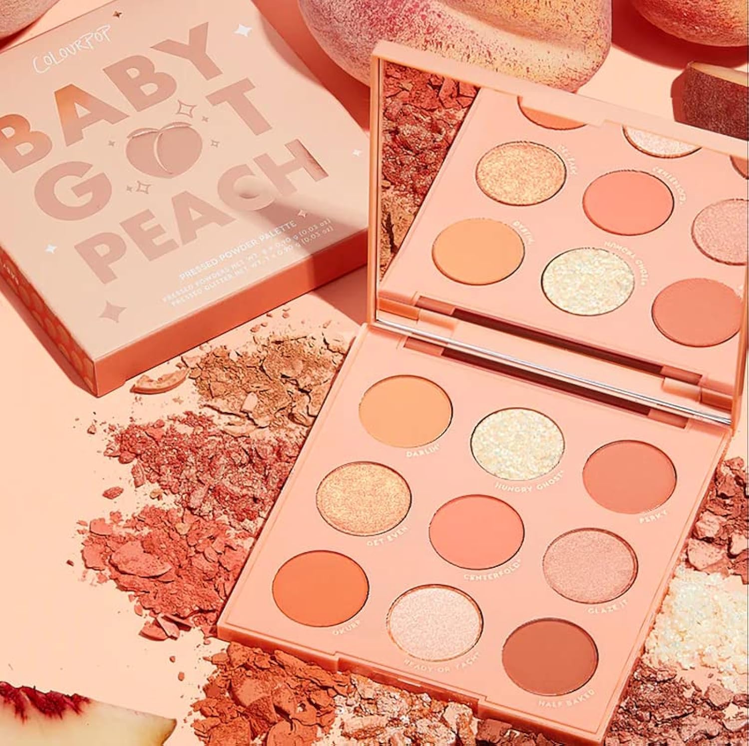 Colourpop Baby Got Peach Shadow Palette - 9 Pan Eyeshadow Palette Full Size, No Box