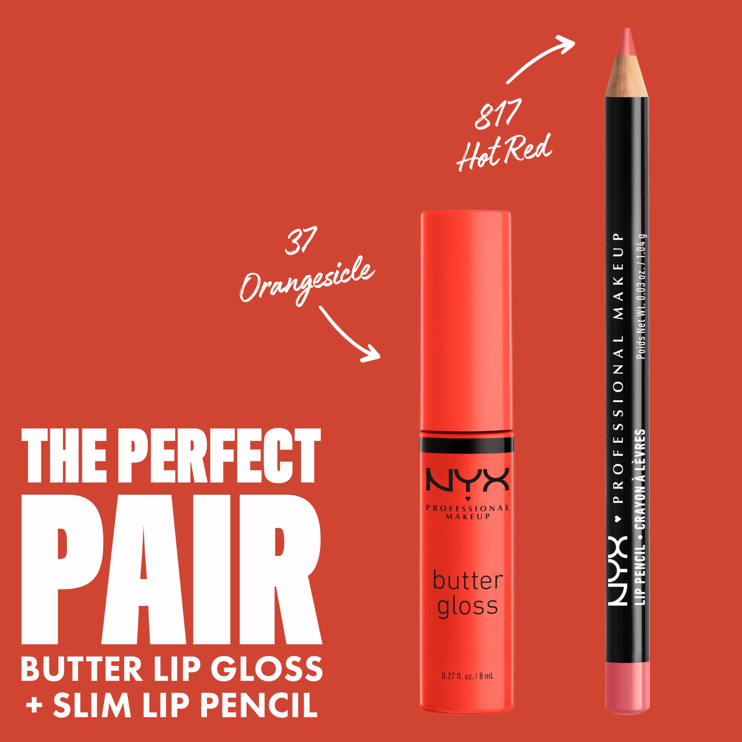 NYX PROFESSIONAL MAKEUP Butter Gloss - Orangesicle (Orange), Non-Sticky Lip Gloss