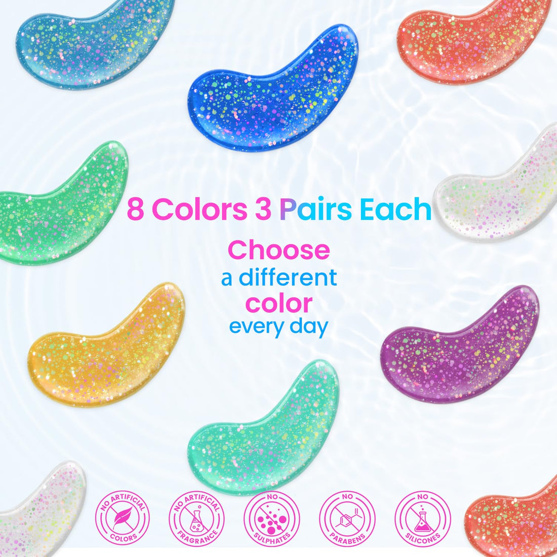 Onespring Under Eye Patches (24 Pairs) - Eye Gel Pads for Wrinkles, Puffy Eyes, Dark Circles, Eye Bags, Natural Collagen Eye Gels Pads, Under Eye Mask Patches for Refreshing, Revitalizing