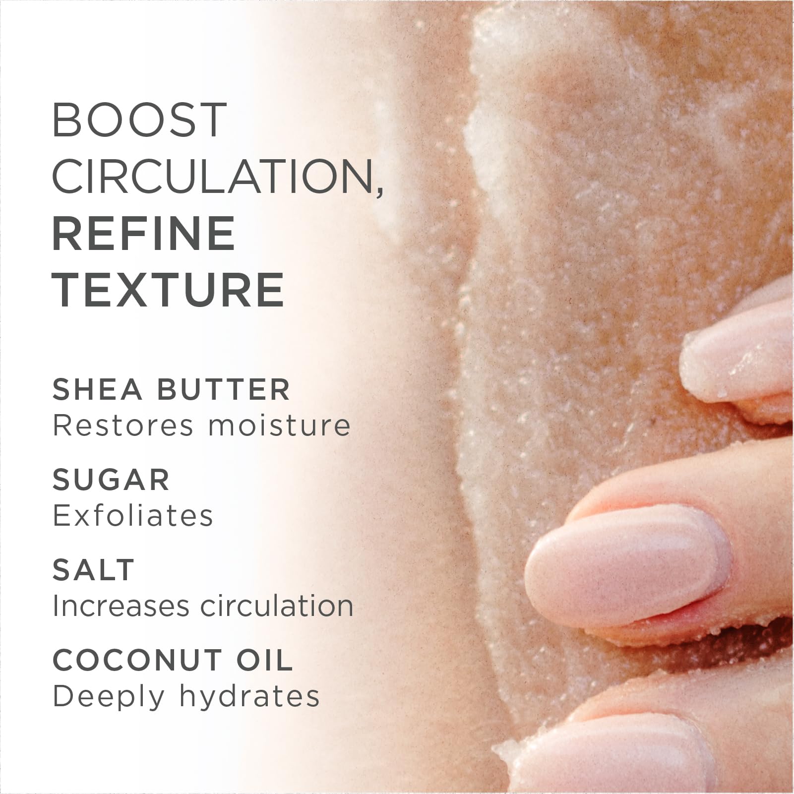 ZENTS Body Polish, Exfoliating Salt & Sugar Body Scrub with Organic Shea Butter, Unzented Fragrance Free for Sensitive Skin, 6.7 oz