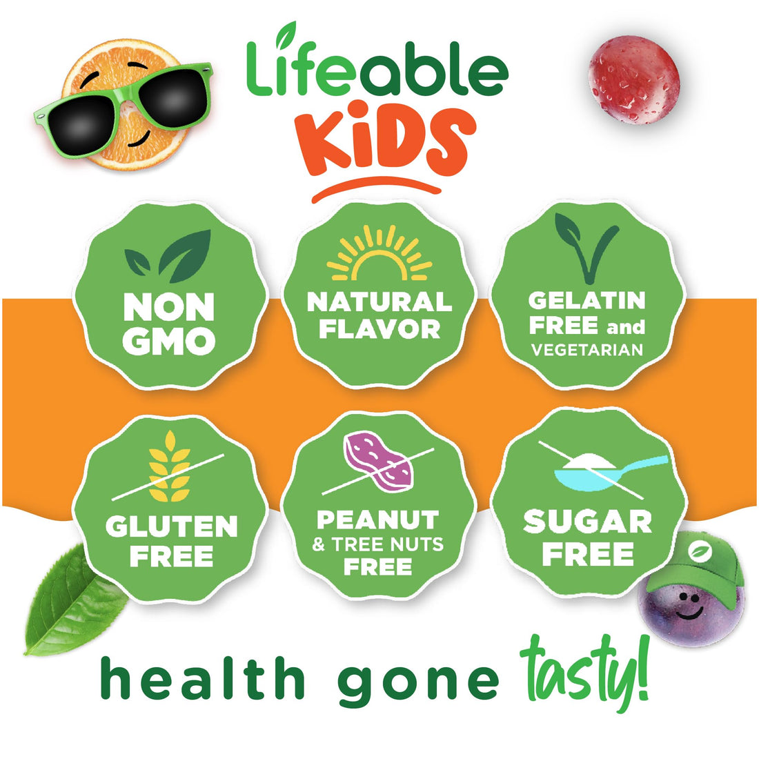 Lifeable Sugar Free Prebiotic Kids Fiber Gummies | 4g Fiber for Kids | Great Tasting Vegetarian Fiber Supplements for Kids | for Digestive Health | Fiber Gummies for Kids | 90 Probiotics Gummies