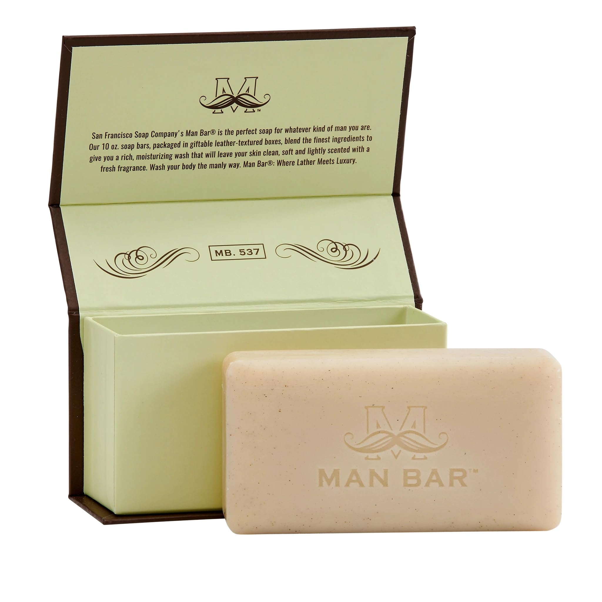 San Francisco Soap Company Exfoliating Man Bar, Cardamom & Juniper, 10 Ounce