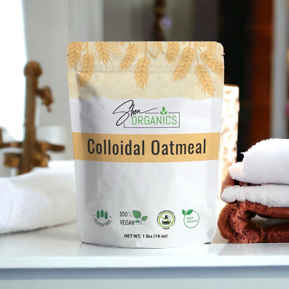 Shea Organics Organic Colloidal Oatmeal – 16 OZ | Soothing Bath & Skin Care Powder | Helps Soothe Itchy, Dry Skin | Safe for Babies & Adults | Great for Soap Making