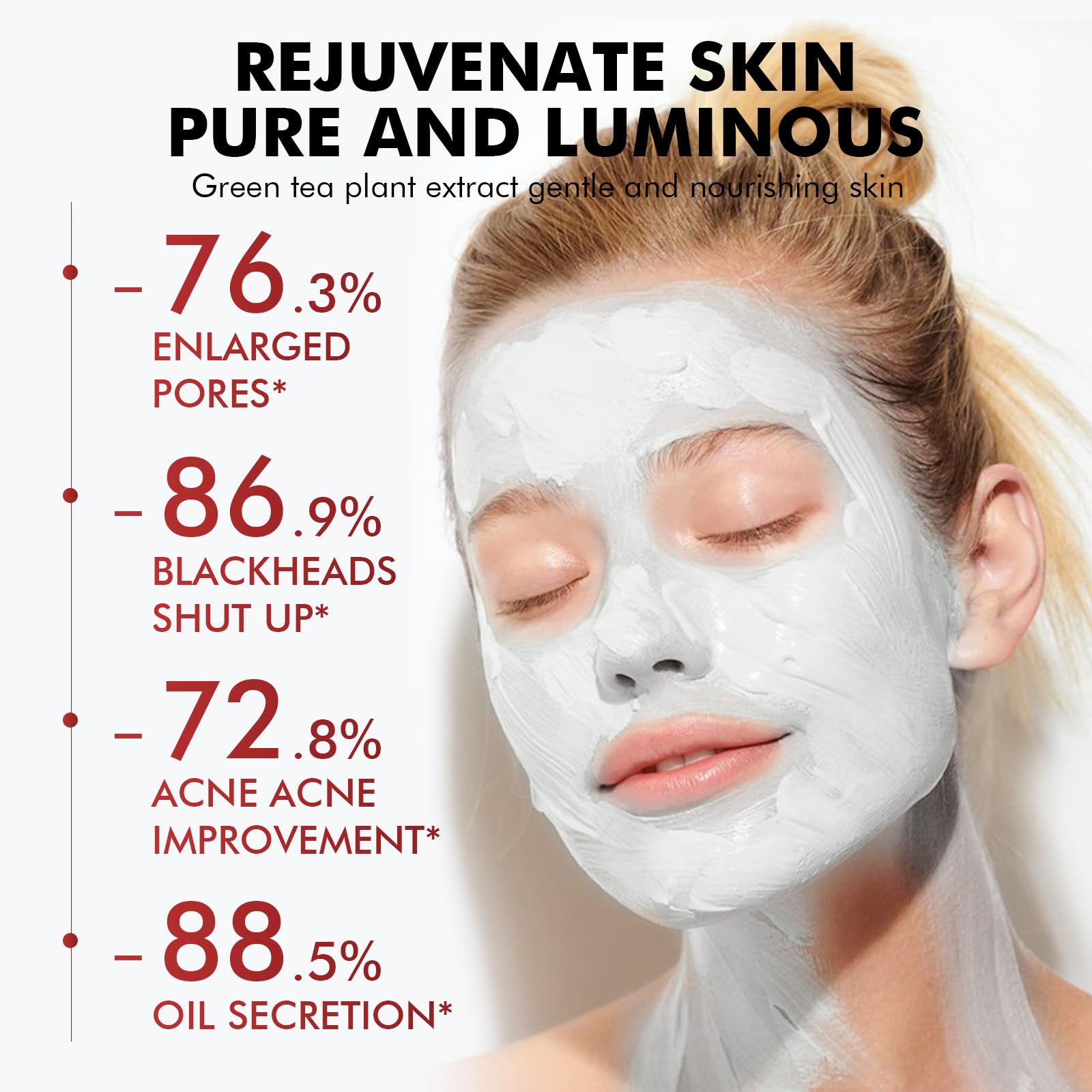 GUOYAOLIFU Clay Mask for Face, Dead Sea Mud Mask Stick Purifying Face Mask Deeping Cleanser Blackhead Detoxify Blemished Skin Oil Control, Dead Sea Mud Mask Skin Care for All Skin Types