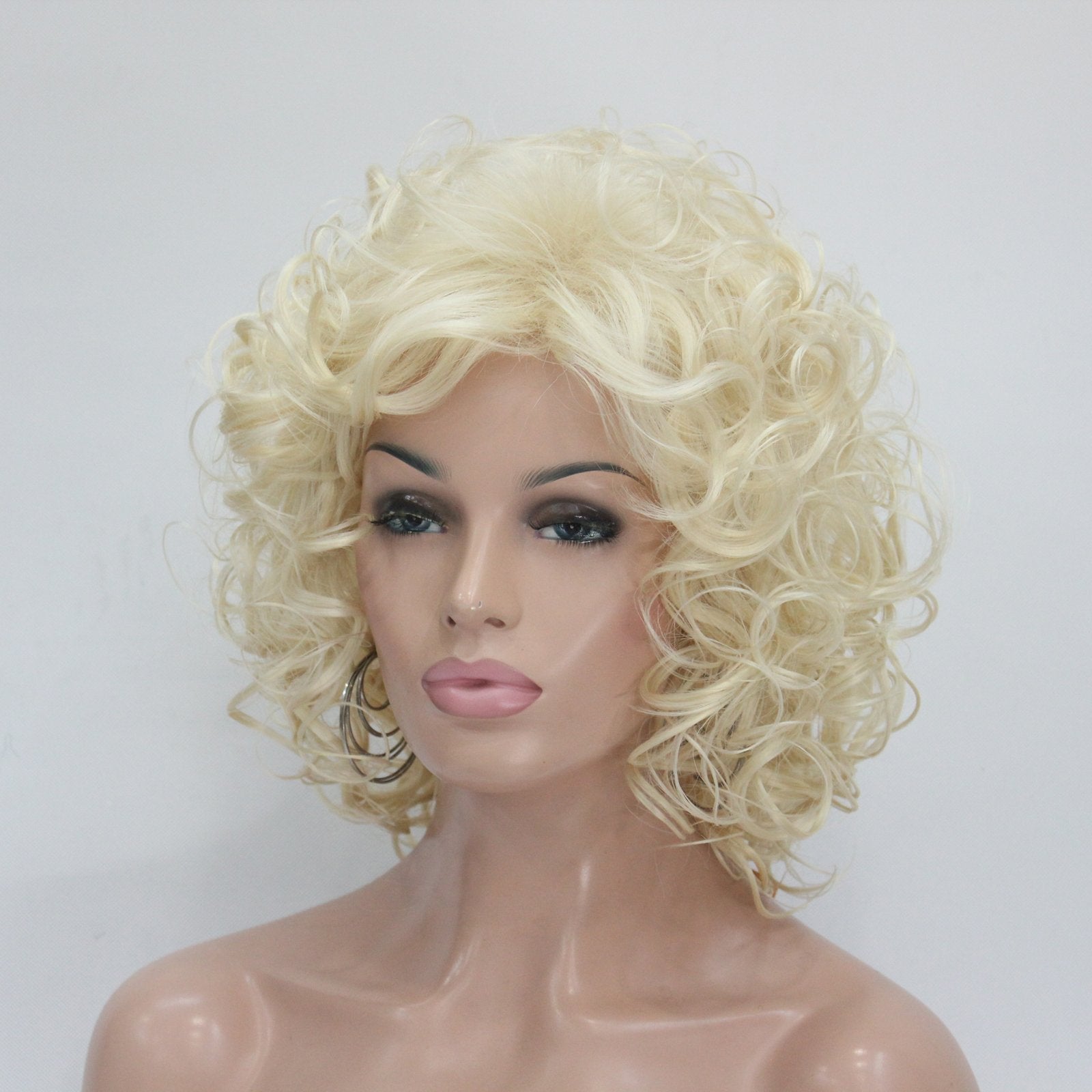 Lydell Short Soft Super Curly Layered Natural Movement Synthetic Wig Wigs #613 Blonde …