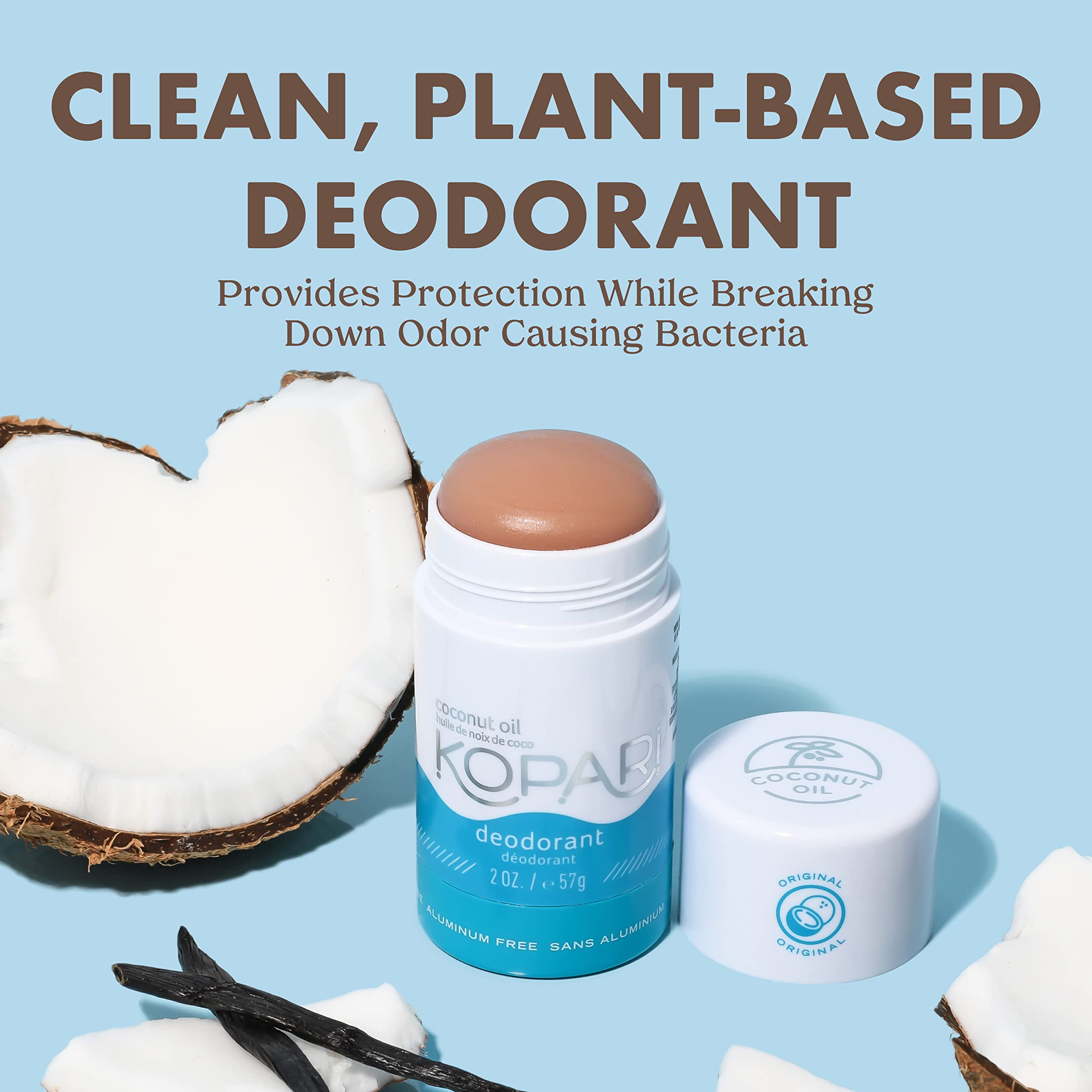 Kopari Aluminum-Free Deodorant | Non-Toxic, Paraben Free, Gluten Free & Cruelty Free Men's and Women's Deodorant | Made with Organic Coconut Oil | 2.0 oz