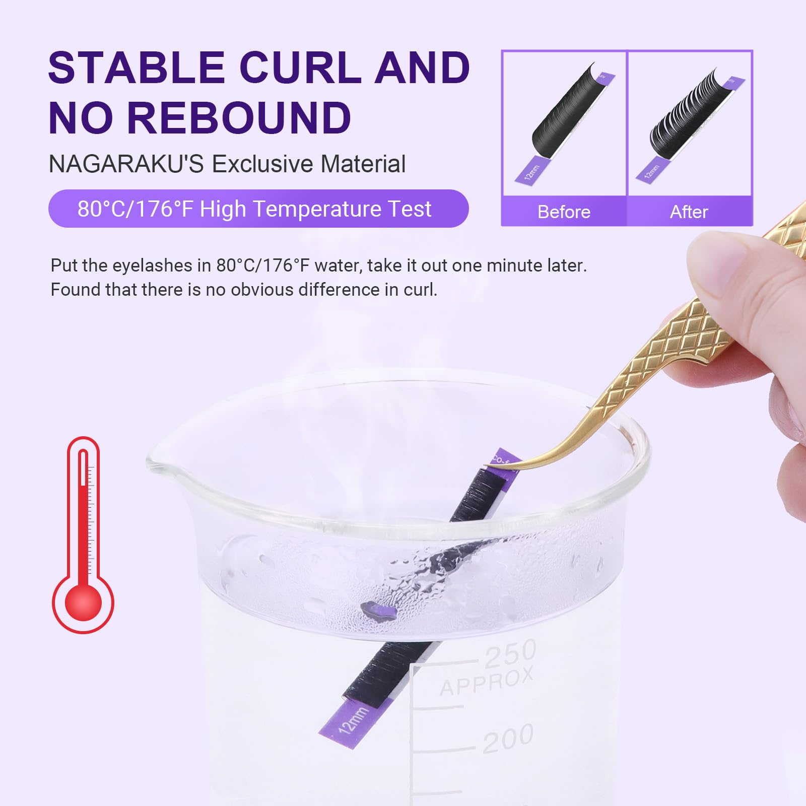 NAGARAKU Eyelash Extensions 0.05mm D curl 7-15mm Mix Tray Individual Lashes Classic Matte Black Faux Mink 16 Rows Professional Beauty Salon Supplies