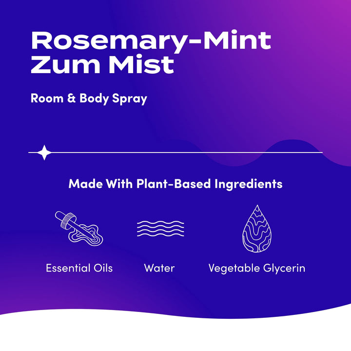 Indigo Wild Zum Mist Aromatherapy Spray, Rosemary-Mint, 4 Fluid Ounce