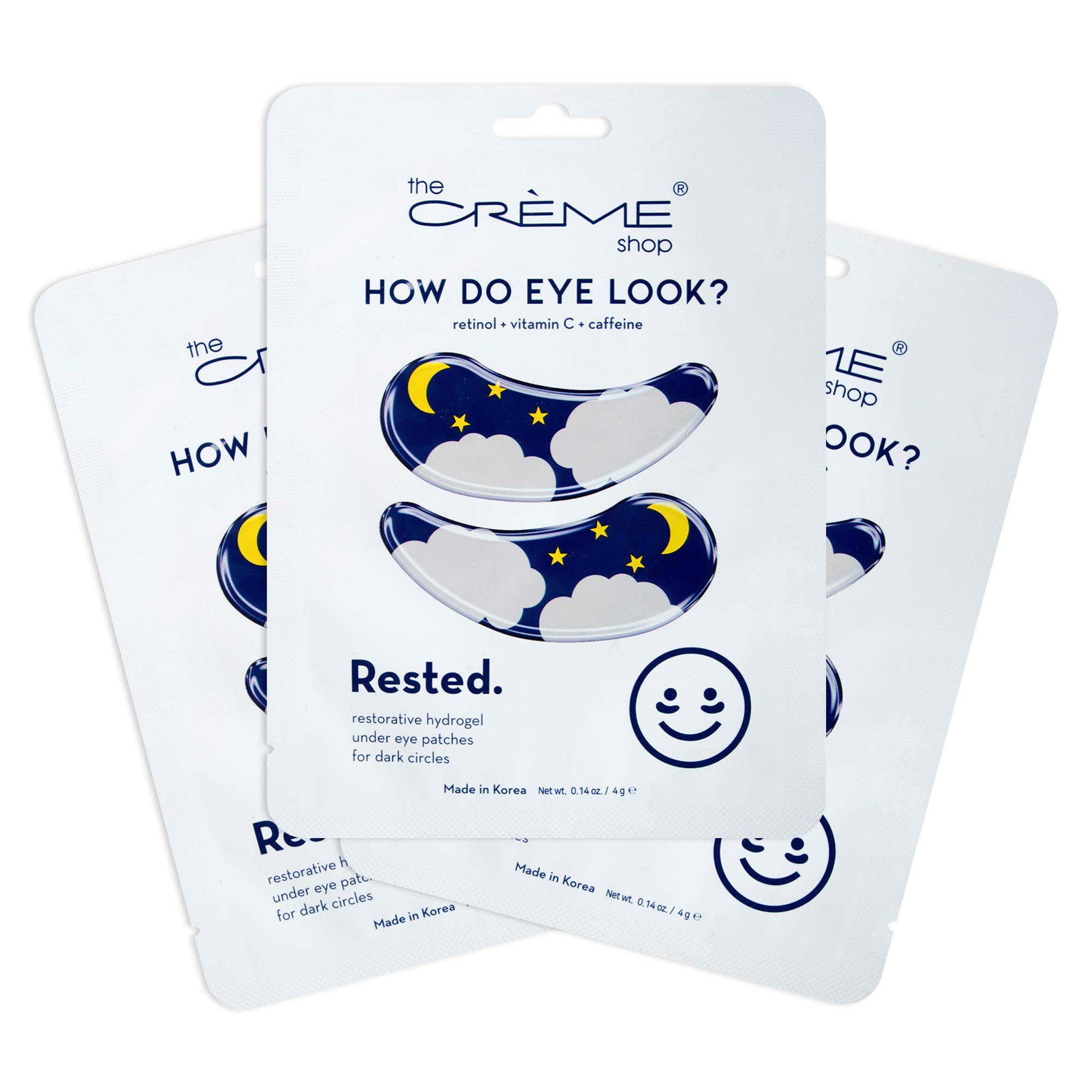 The CrÃƒ¨me Shop - Rested Hydrogel Under Eye Patches for Dark Circles - Korean Skincare (3 Pack)