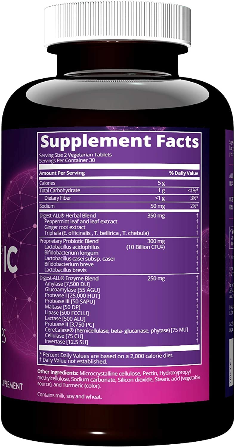 MRM Nutrition Digest-All ® IC Probiotics & Digestive Enzymes | Improved Digestion and Absorption | Healthy Digestion | May Help with Bloating and Gas | Gluten-Free | 30 Servings