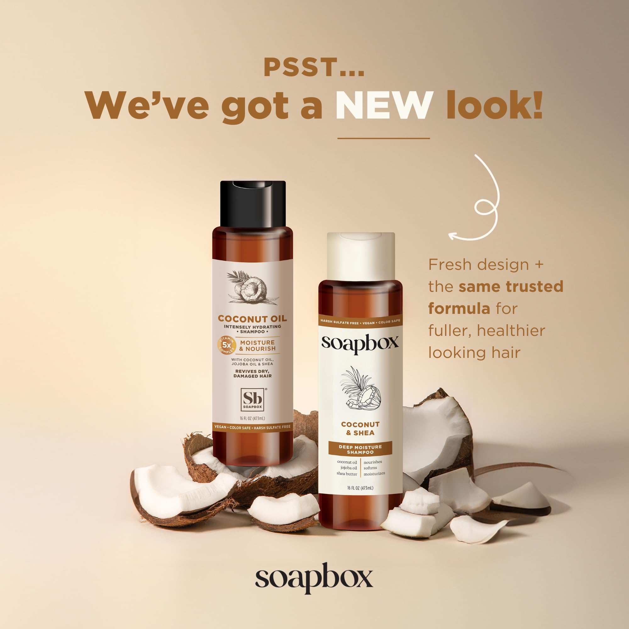 SoapBox Soaps Shampoo, Coconut Oil with Shea Butter, 3 Count