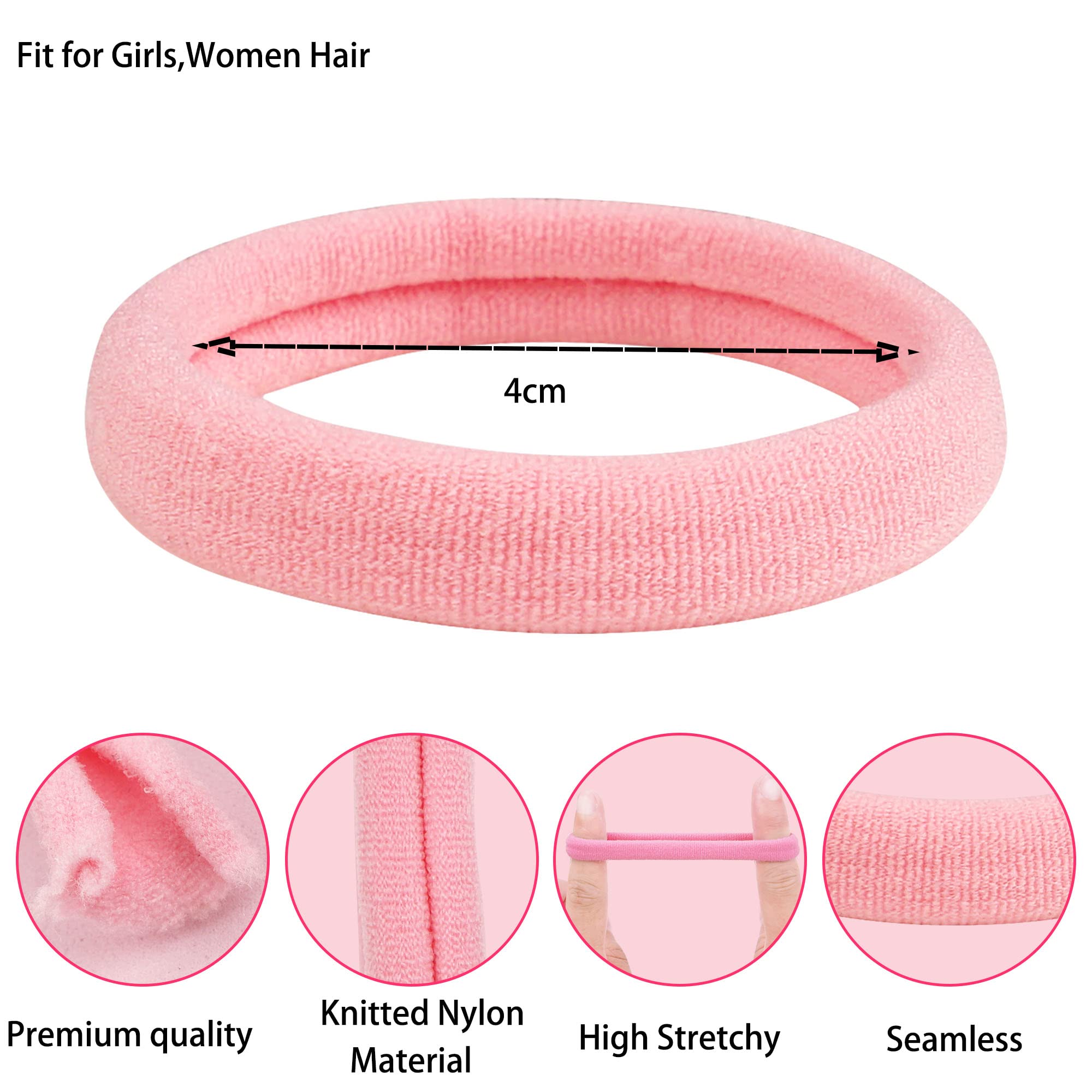 100pcs Solid Colors Seamleass No Crease 4cm Elastic Hair Ties Pigtail Ties HairBands Ponytail Holders Hair Ropes Hair Accessories for Baby Girls Toddlers Kids and Children