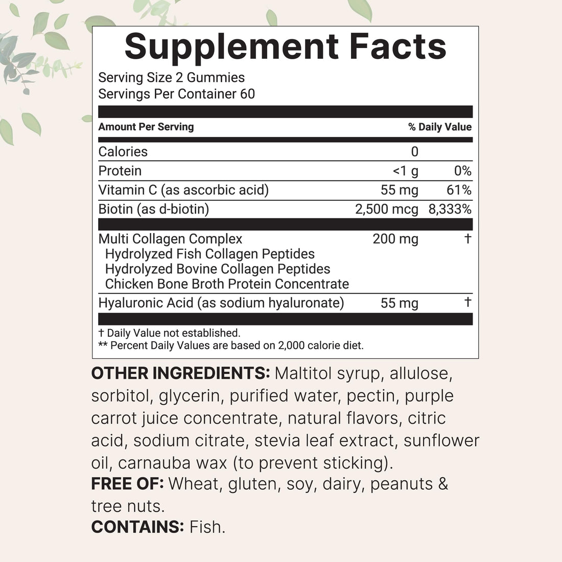 Micro Ingredients Multi Collagen Peptides, 120 Collagen Gummies | Type I,II,III,V,X Protein with Biotin, Hyaluronic Acid, & Vitamin C Complex | Pomegranate & Berry Flavored | Sugar Free, Non-GMO