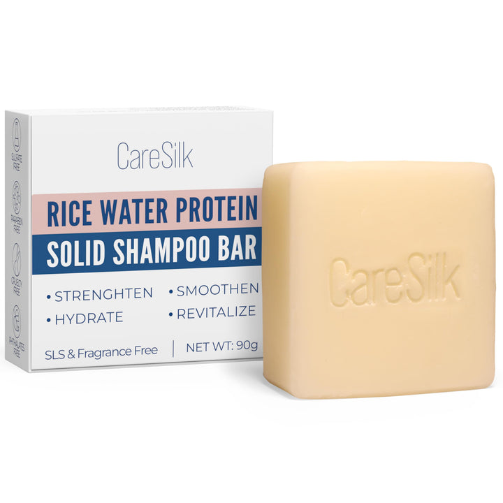 CARESILK Rice Water Shampoo Bar for Hair Growth - Natural Fermented Solid Clarifying Protein - Vegan Organic Soap with Coconut, Argan Oils, Bamboo Extract