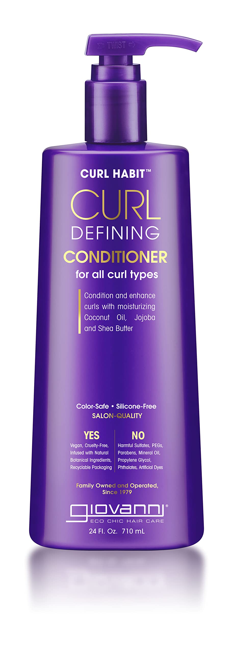 GIOVANNI Curl Habit Curl Defining Conditioner - Conditioner Curly Hair, Condition and Enhance Curls with Coconut Oil, Jojoba, & Shea Butter, Vegan, Cruelty-Free, Silicone Free Curl Conditioner - 24 oz