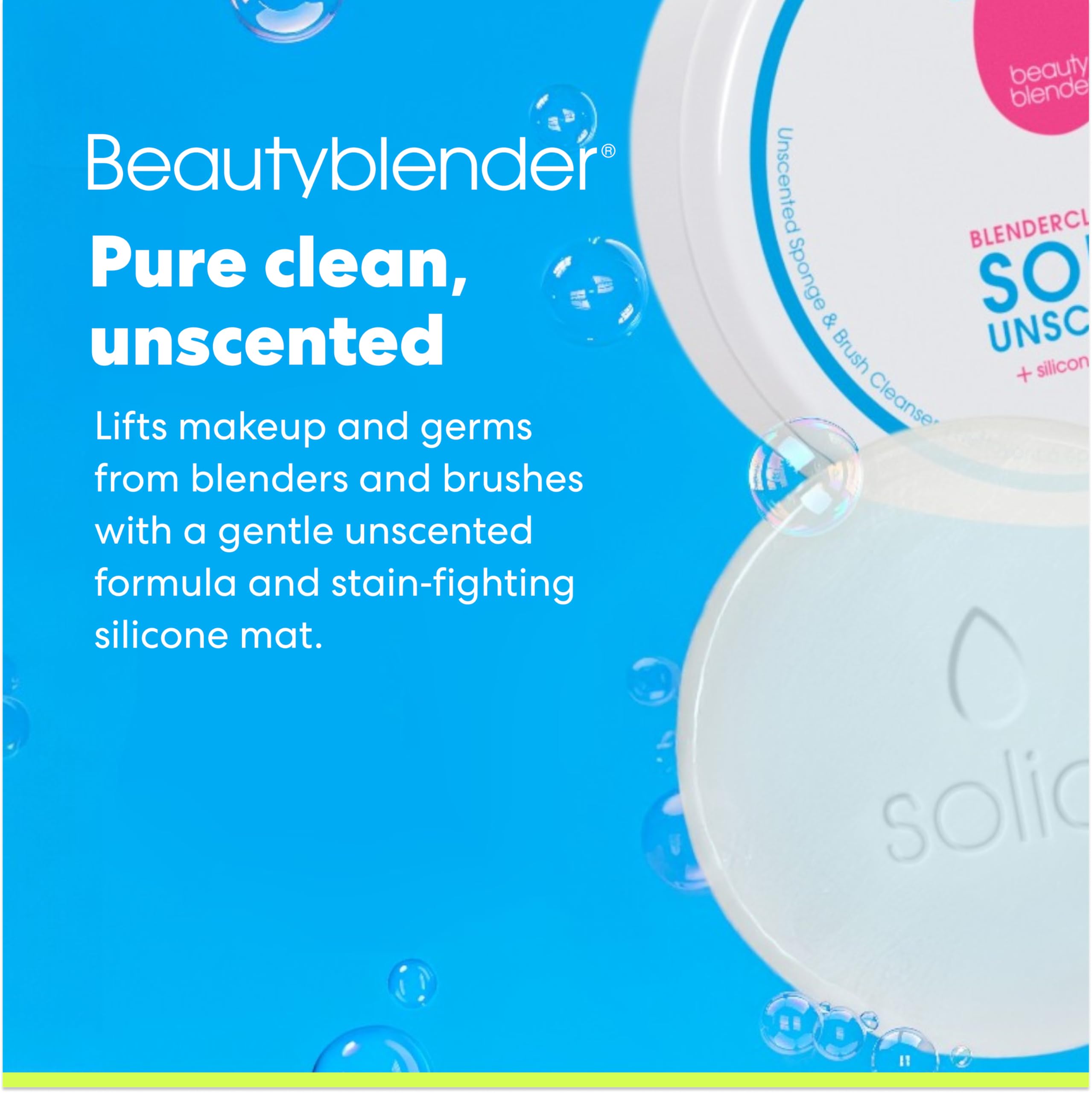 beautyblender Blendercleanser Tool Scrub Solid Cleanser – Unscented Makeup Sponge & Brush Cleansing Bar – Hand, Sponge, and Brush Cleanser, Removes Makeup & Buildup, Travel-Friendly, 1 oz