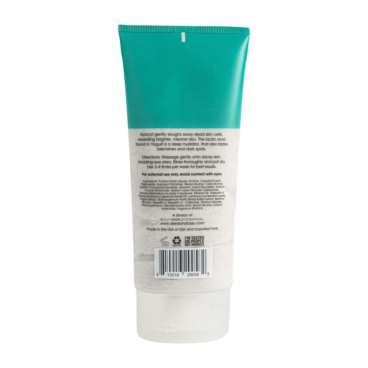 Seed+Clay Exfoliating Face Scrub Dry Skin Facial Cleansing Clarifying Nourishing Apricot and Yogurt - 5.92 fl oz