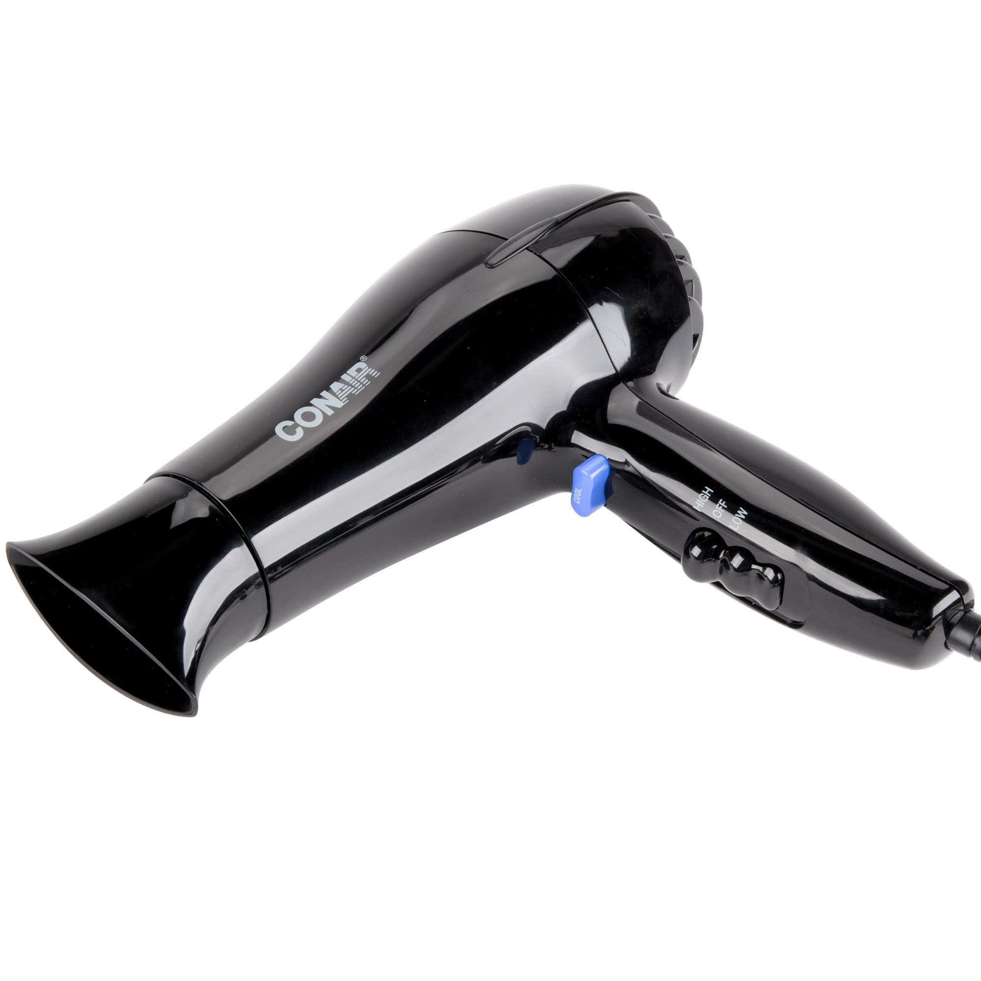 medium, Black : Conair Black 2 Heat / 2 Speed 1600W Hair Dryer - Time Saving Quick Drying | Maneuverable Handling| Easy Storage with Concentrator Attachment