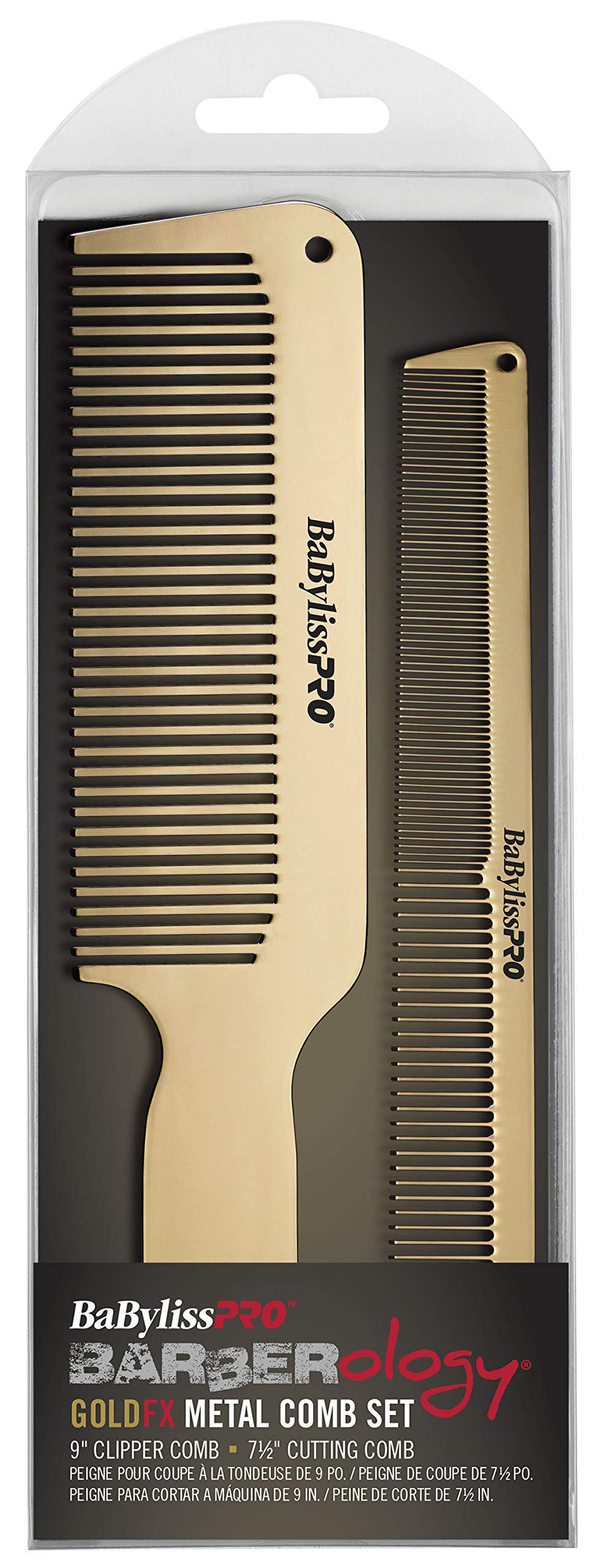 BaBylissPRO Barberology GoldFX metal comb 2 pack, 1 ct.