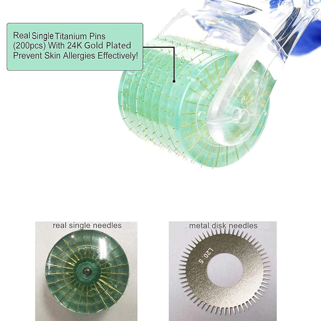 Koi Beauty Professional Derma Roller Real Titanium Micro Needles Microdermabrasion Instrument Microneedling Roller - Includes Free Storage Case and Manual