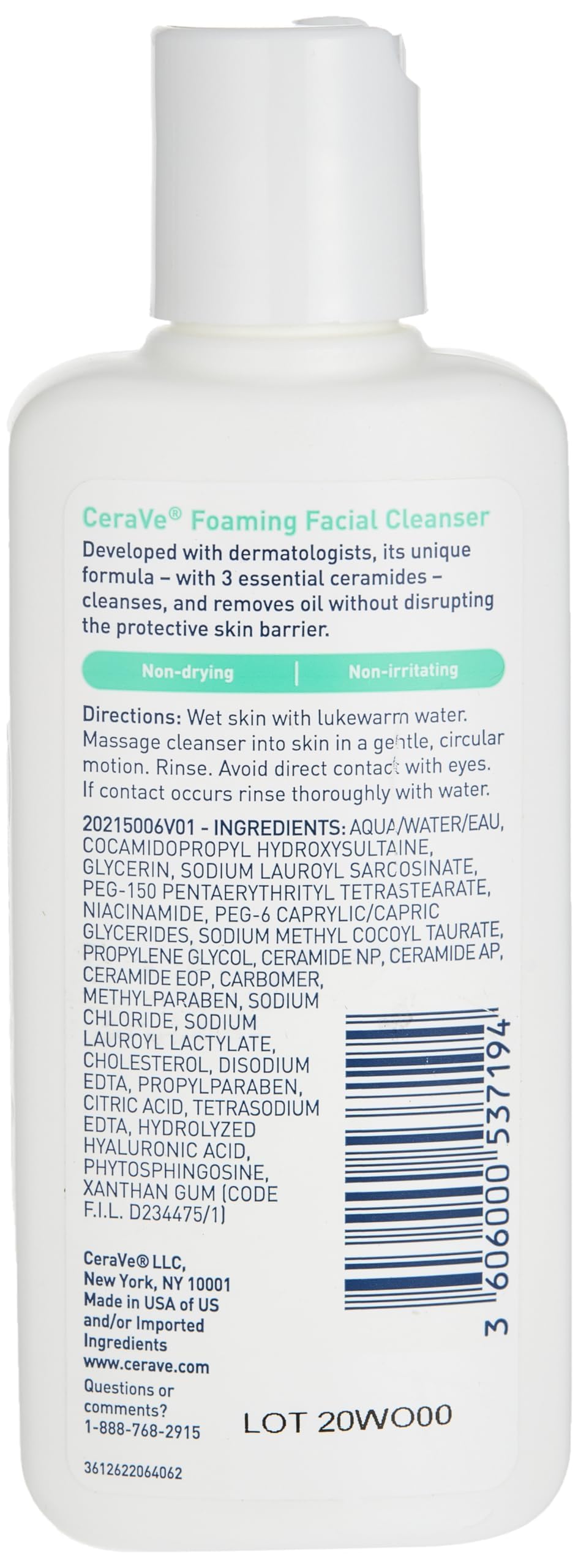 CeraVe Foaming Facial Cleanser | 3 Fl. Oz Travel Size | Daily Face Wash for Oily Skin | Fragrance Free