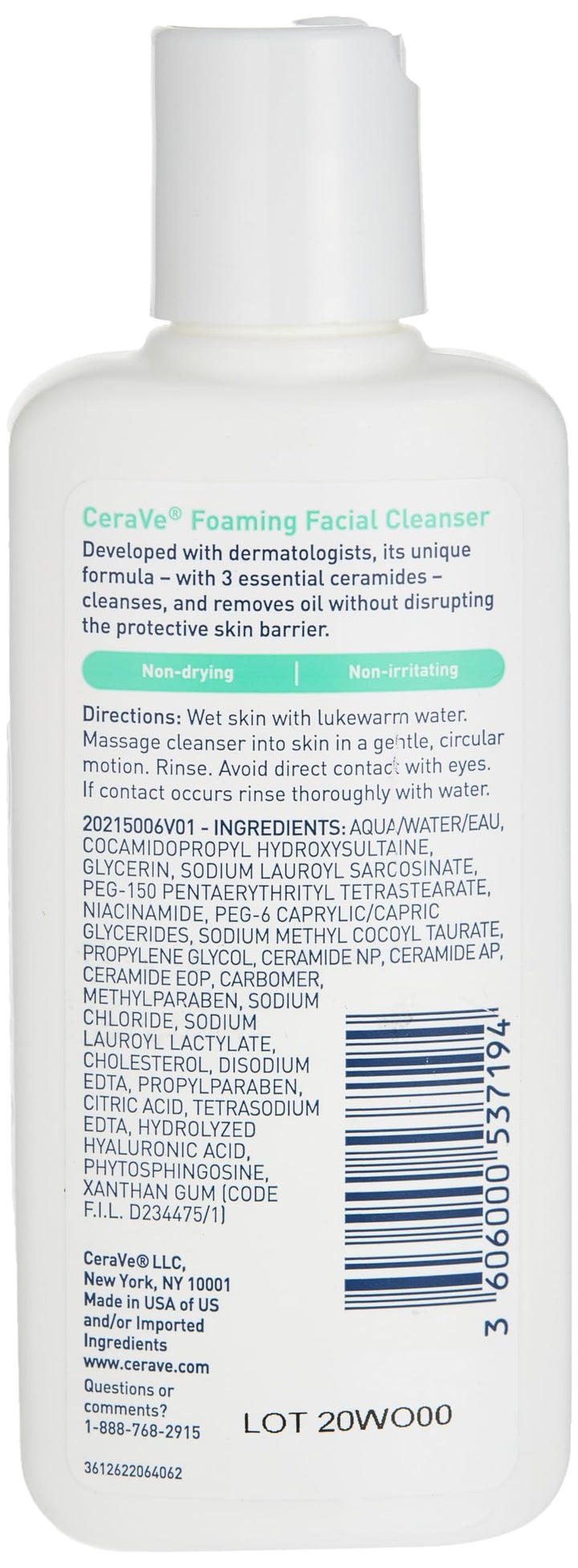 CeraVe Foaming Facial Cleanser | 3 Fl. Oz Travel Size | Daily Face Wash for Oily Skin | Fragrance Free