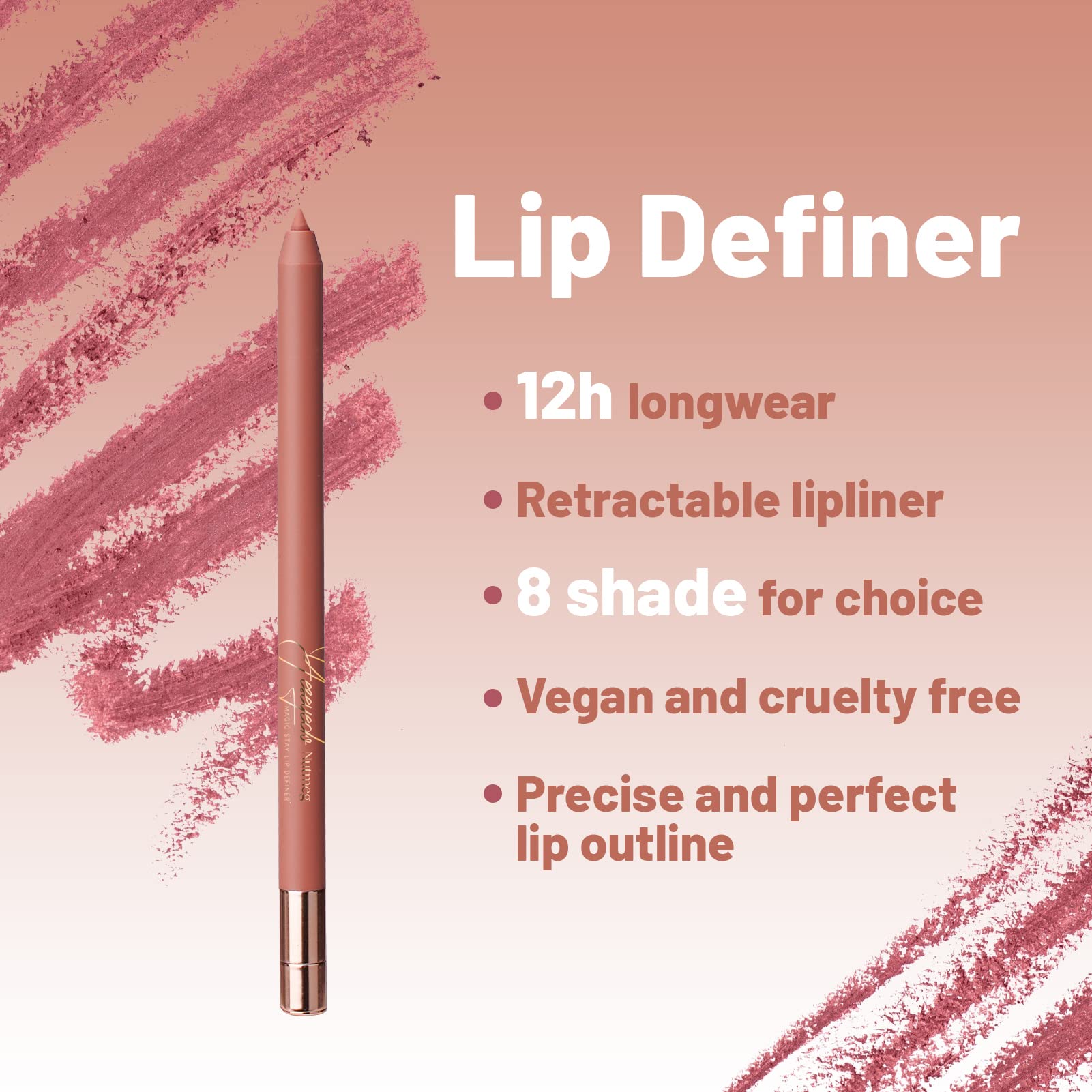 YES.EYE DO Lip Liner Brown, Retractable Sharpening Matte Lip Liner Dark Brown, Long Lasting Creamy Soft Lipstick Pen for Lip Contour, Waterproof, High Pigmented, Nutmeg