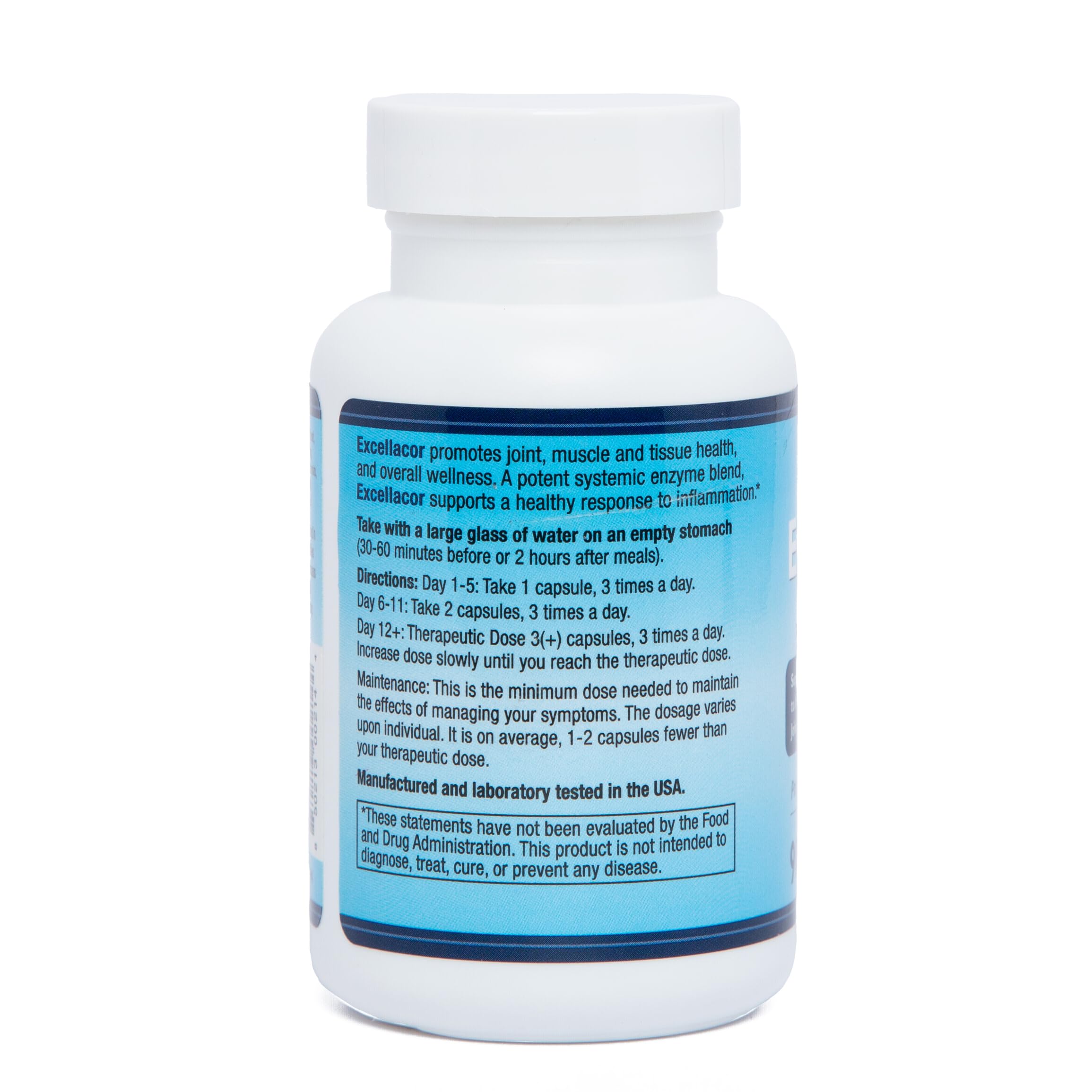 Excellacor | Proteolytic Systemic Enzymes Formula | with Acid-Resistant Serrapeptase | Total Body Support | 90 Vegetarian Capsules