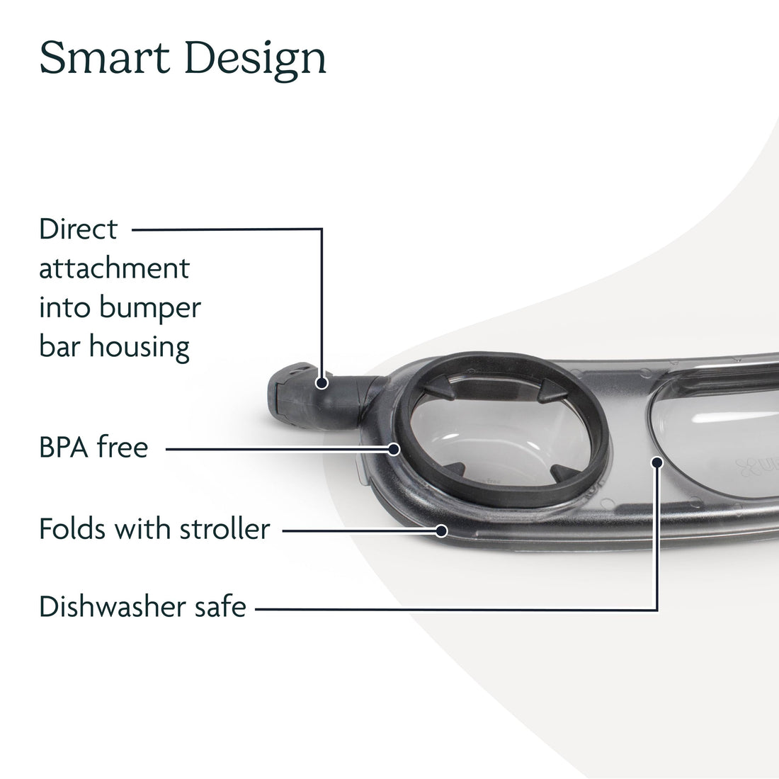 UPPAbaby Snack Tray for Vista, Cruz, RumbleSeat / Quick Attachment / Folds with Stroller