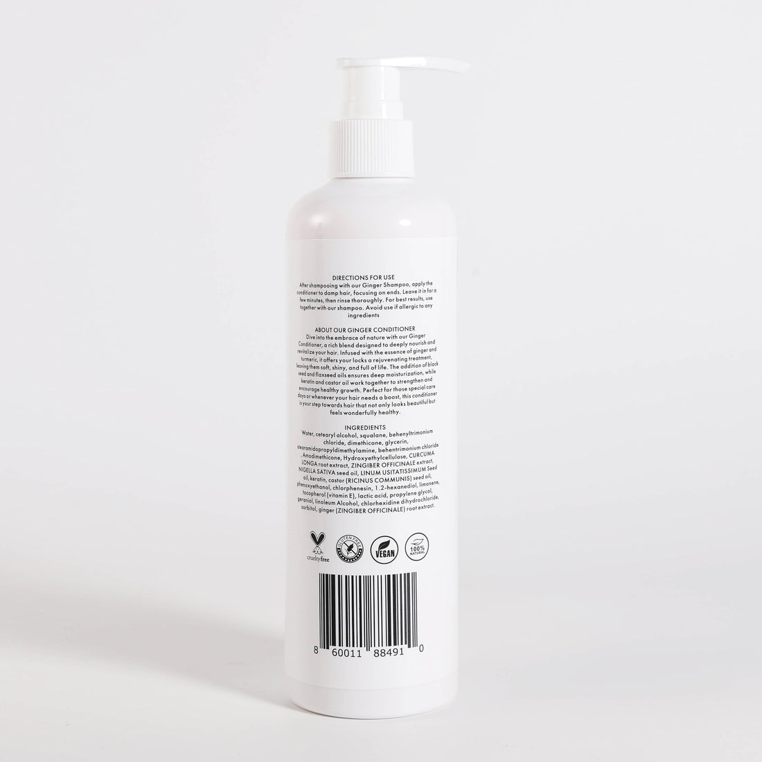 Haivyn Natural Ginger Conditioner with Turmeric, Black Seed, and Flaxseed Oils for Healthy Scalp and Lustrous Hair, 10 oz, White