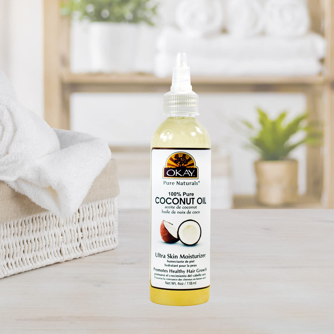 Okay 100% Oil for Hair and Skin, Coconut, 4 Ounce by Okay