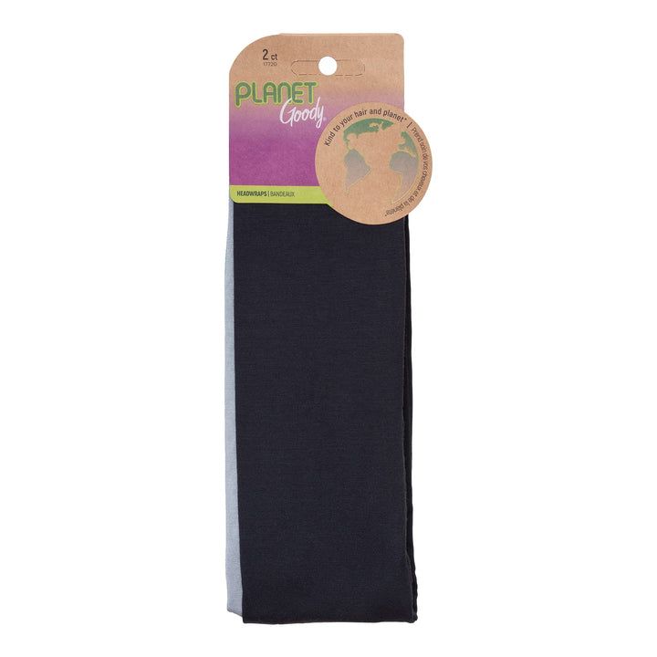 Goody Planet Goody Sustainable and Earth Friendly Organic Bamboo Fabric Headbands, Mint and Black, 2 Count