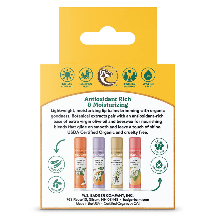 Classic Lip Balm -Blue Badger 4 PK Box
