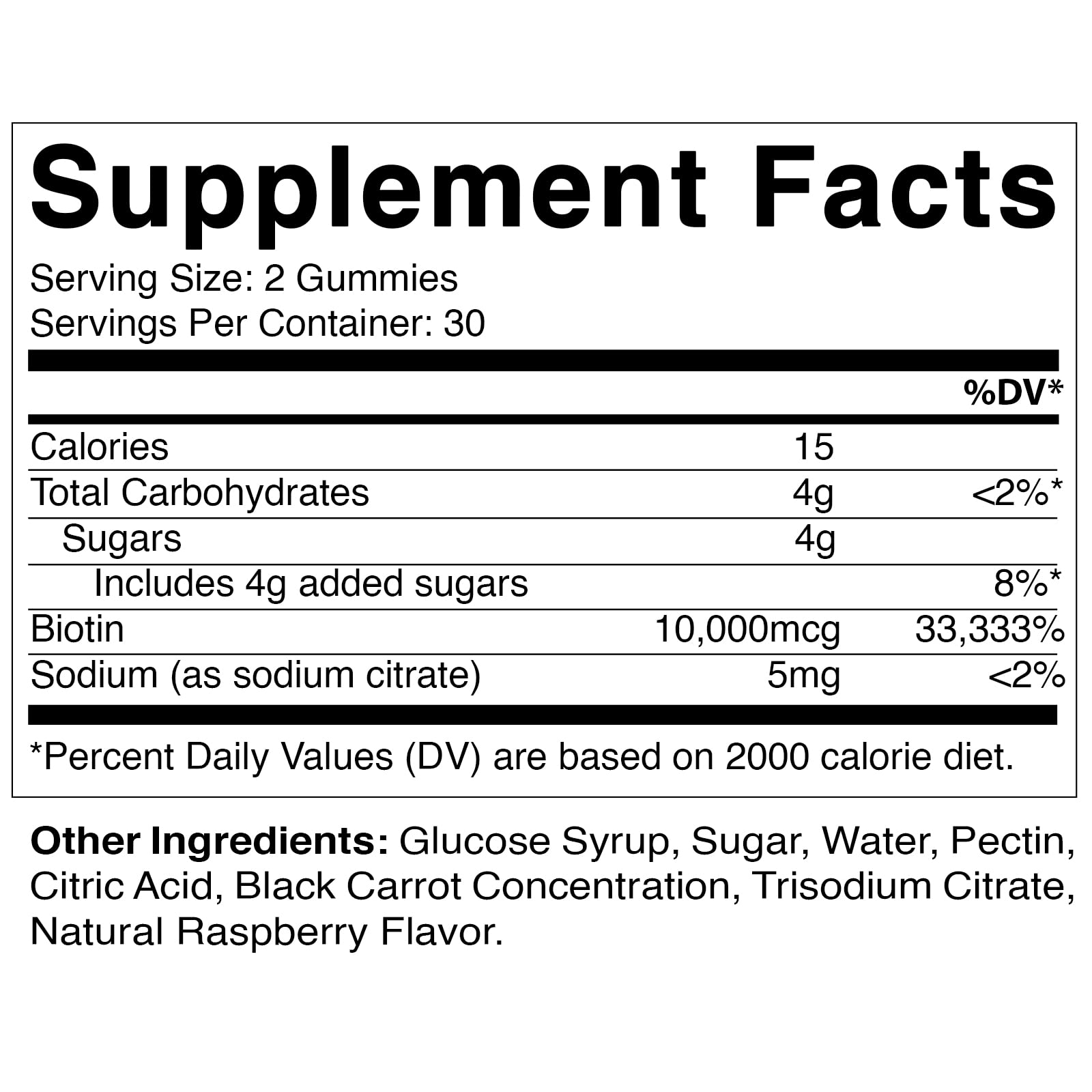 Vitamatic Biotin Gummies 10,000 mcg for Stronger Hair, Skin & Nails - 60 Vegan Gummies - Also Called Vitamin B7 (1 Bottle)