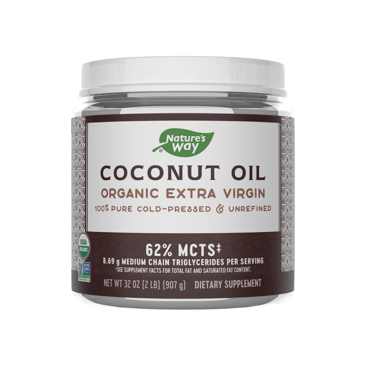 Nature's Way Organic Extra Virgin Coconut Oil, Pure & Unrefined, Cold-Pressed, USDA Organic, Non-GMO