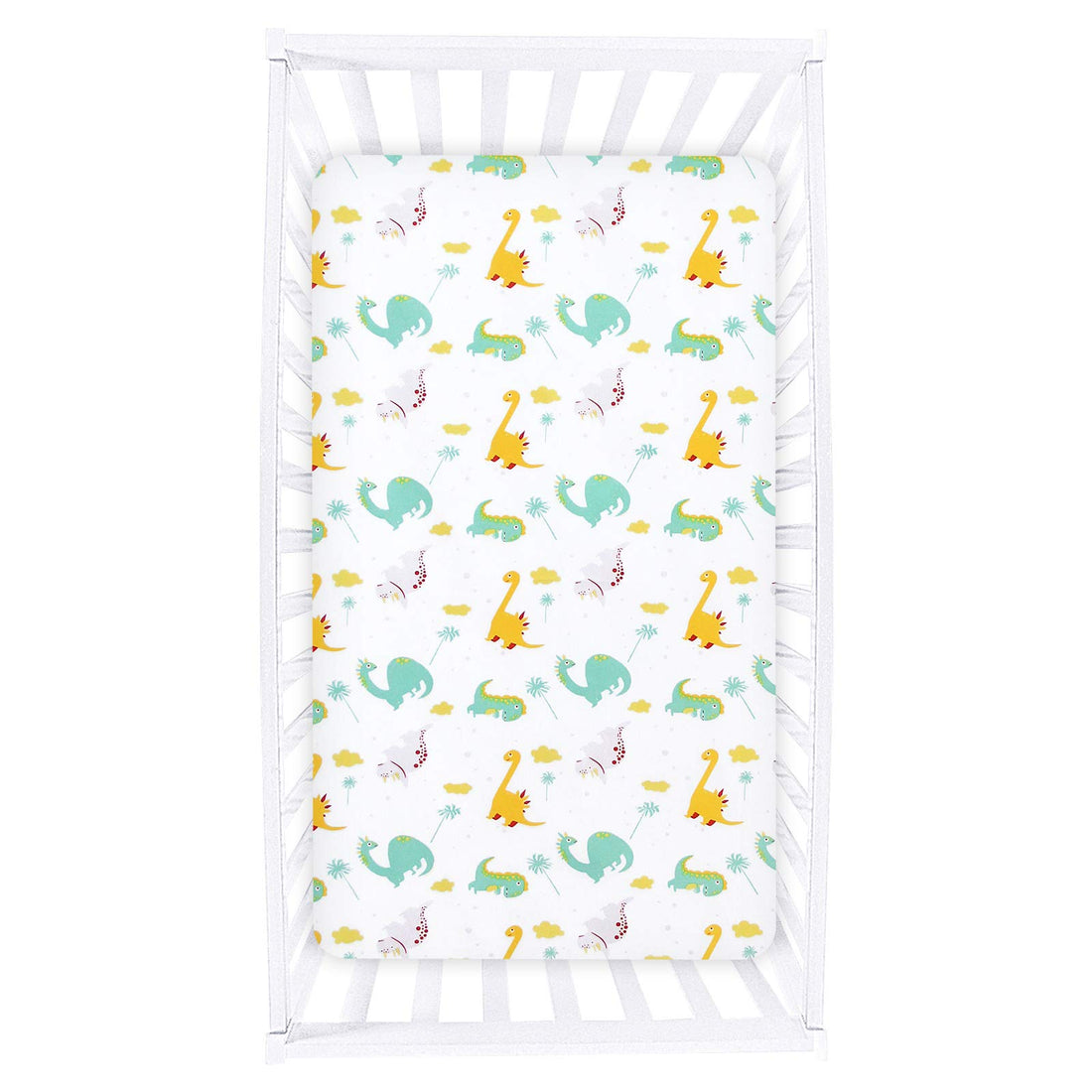 Dinosaur Crib Sheet for Boys Girls, Baby Crib Sheet Fit for Standard Crib and Toddler Mattress, Soft and Breathable Microfiber Crib Fitted Sheet for Unisex Baby