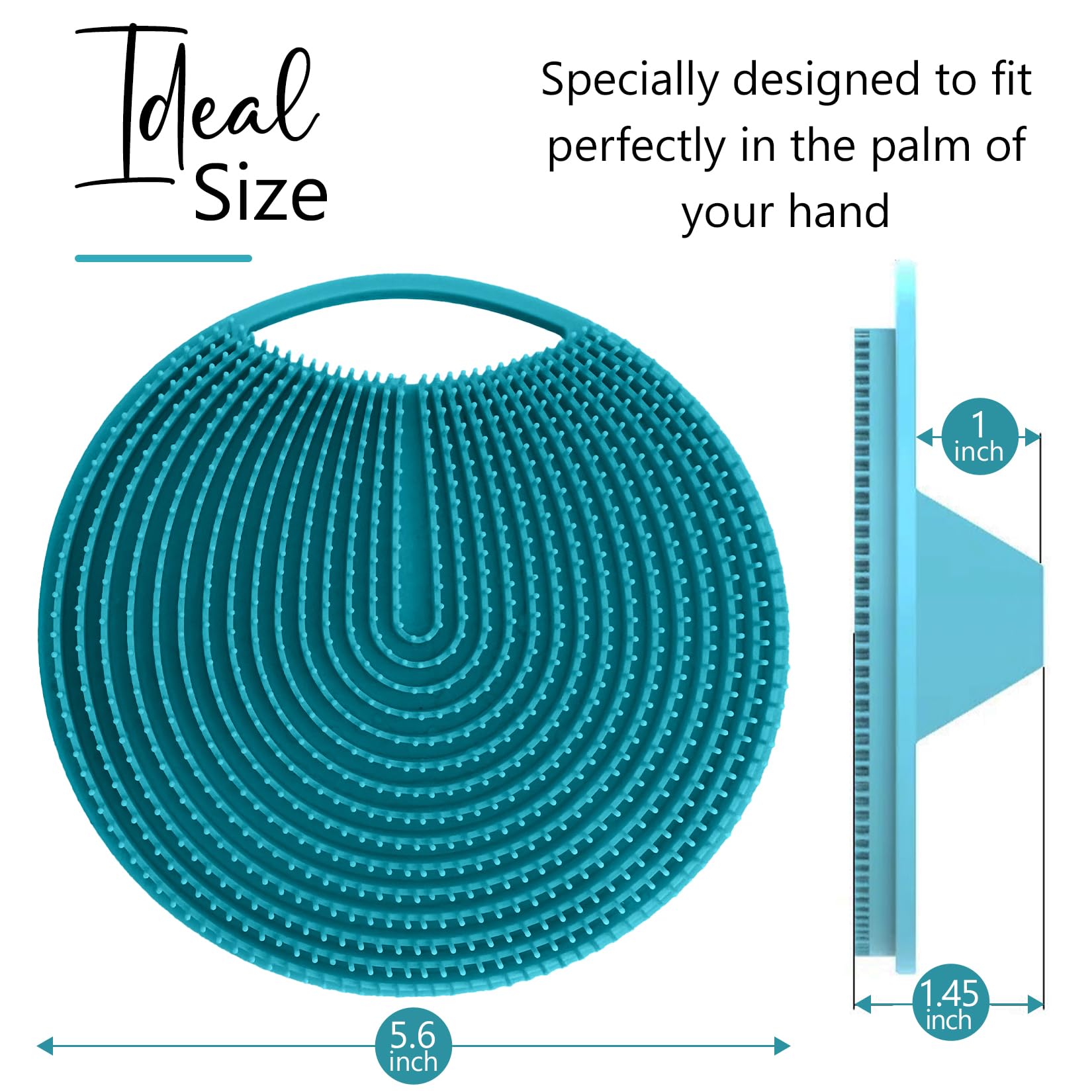 Scrubbi Buddi - Silicone Body Scrubber, Exfoliating Loofah with Handle, Body Brush, Gentle Body Scrubber, Scrubber for Sensitive Skin, Travel Body Scrub, Silicone Scrub Pet Friendly (Sky Blue)