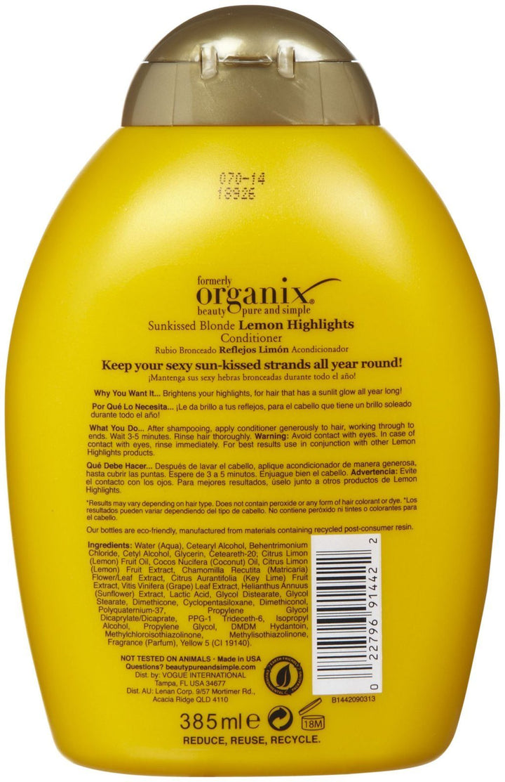 Ogx Sunkissed Blonde Lemon Highlights Conditioner - 13 oz