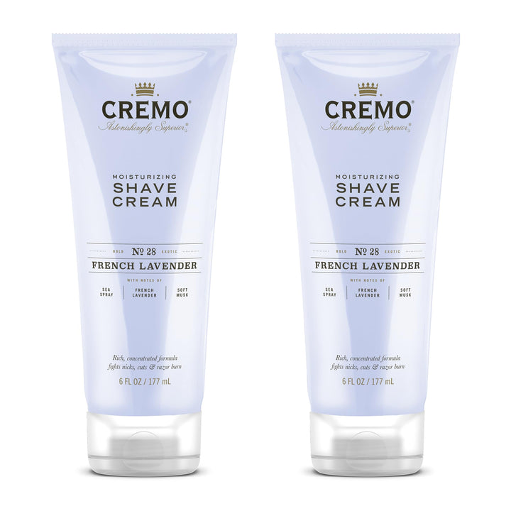 Cremo French Lavender Moisturizing Shave Cream, Astonishingly Superior Shaving Cream For Women, Fights Nicks, Cuts And Razor Burn, 6 oz, 2-Pack