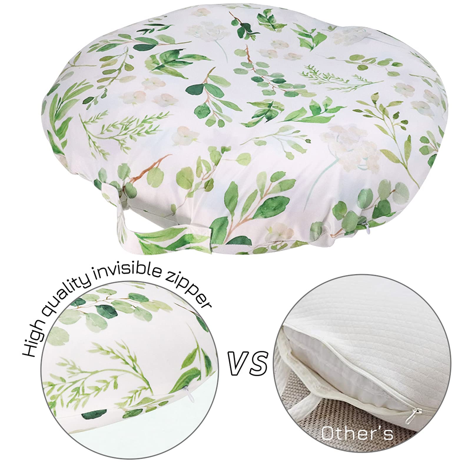 TANOFAR Green Leaf Lounger Cover for Newborn, Breathable & Reusable Removable Slipcover for Baby, Snugly Fit