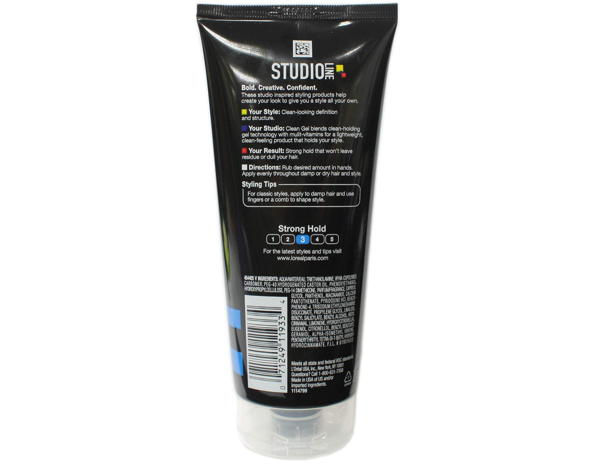 L`Oreal Studio Clean Gel Strong Hold 6.8 oz (Value pack of 2)